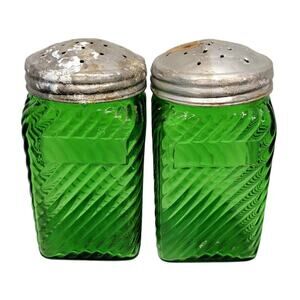Vintage‎ Green Hoosier Glass Jars by Owens Illinois – Chic Retro Kitchen Pair